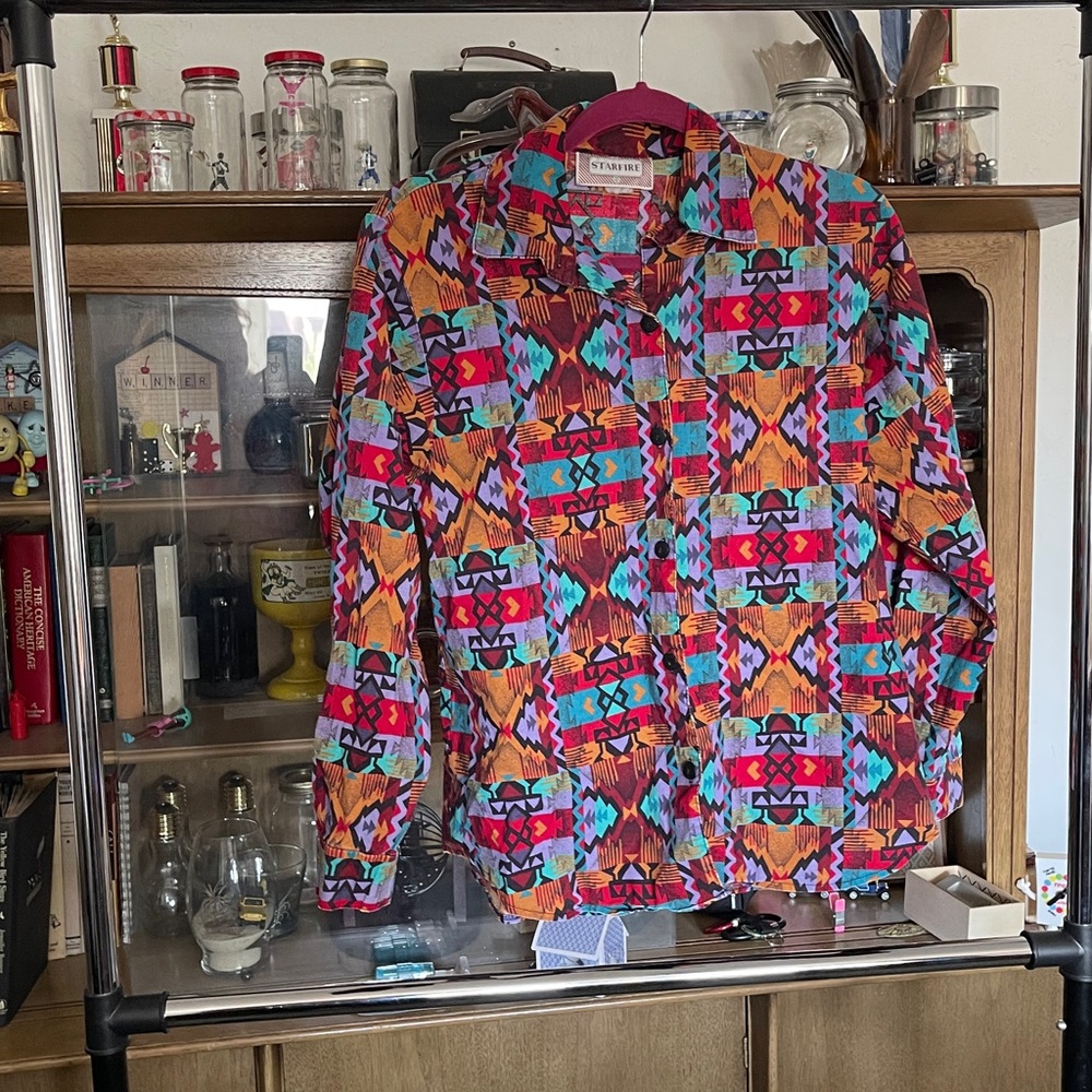 Vintage Starfire Southwestern Aztec Button-Up Shirt | Unisex Western Fit